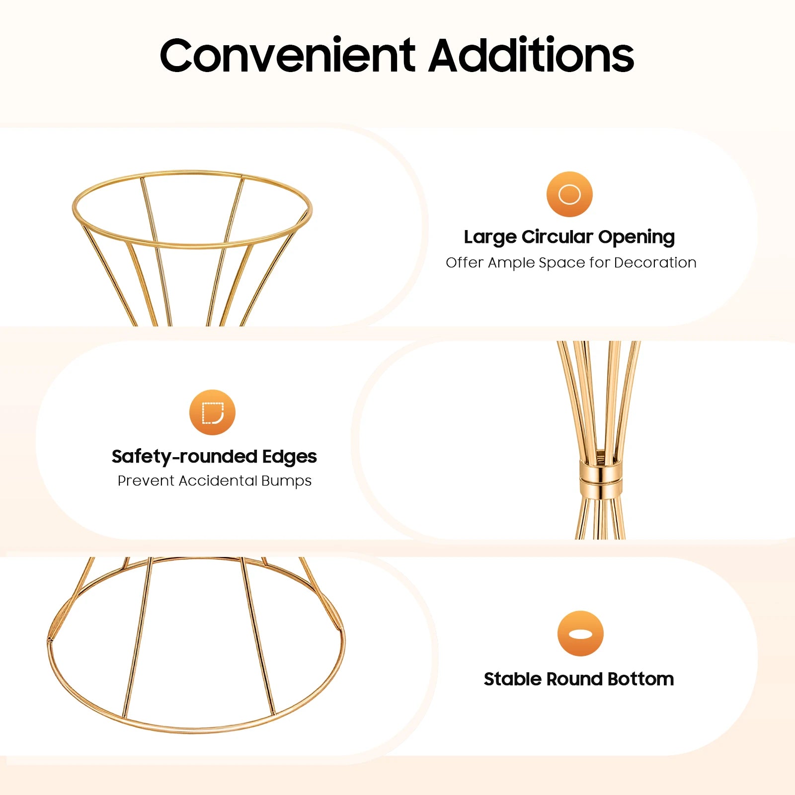 3PCS Hourglass-Shaped Golden Vase, Metal Wedding Centerpieces Vase, Flower Road Lead Stand for Table Wedding Party Banquet