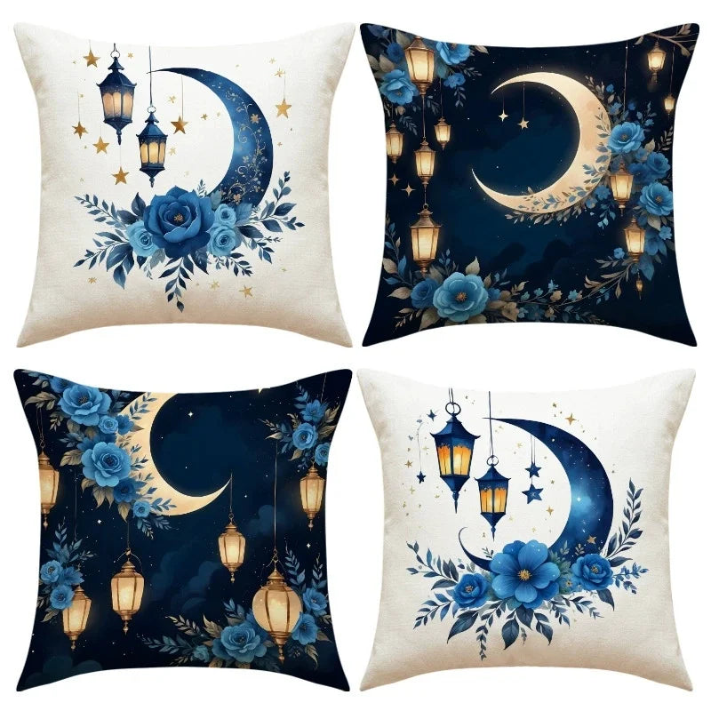 EID Mubarak Decor Cushion Cover Ramadan Decor for Home 2026 Islamic Muslim Ramadan Kareem EID Al Adha Gift Sofa Pillowcase 4Pcs