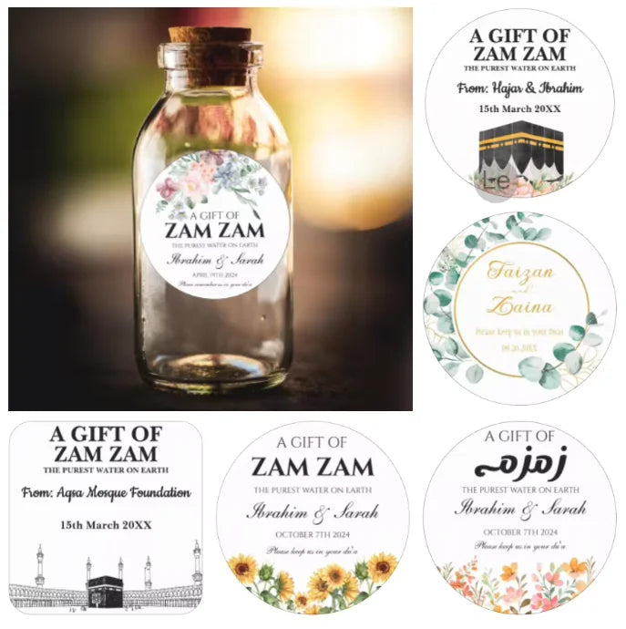 Zam Zam Water Refillable Plastic Bottle for Islamic Events & Umrah