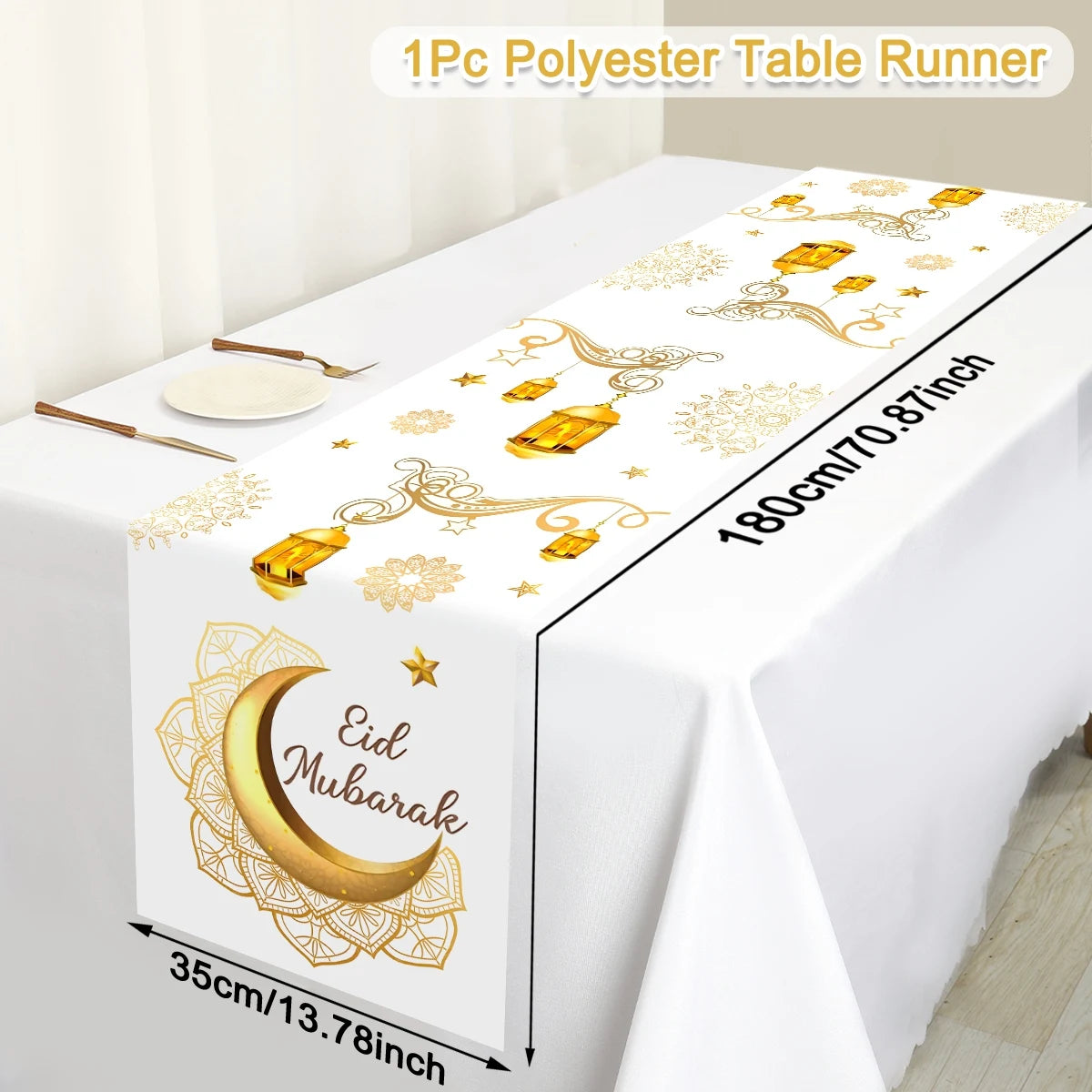 Ramadan Kareem Table Runner Ramadan Decor For Home 2026 Tablecloth Islamic Muslim Party Supplies Ramadan Kareem Eid Al-Fitr Gift