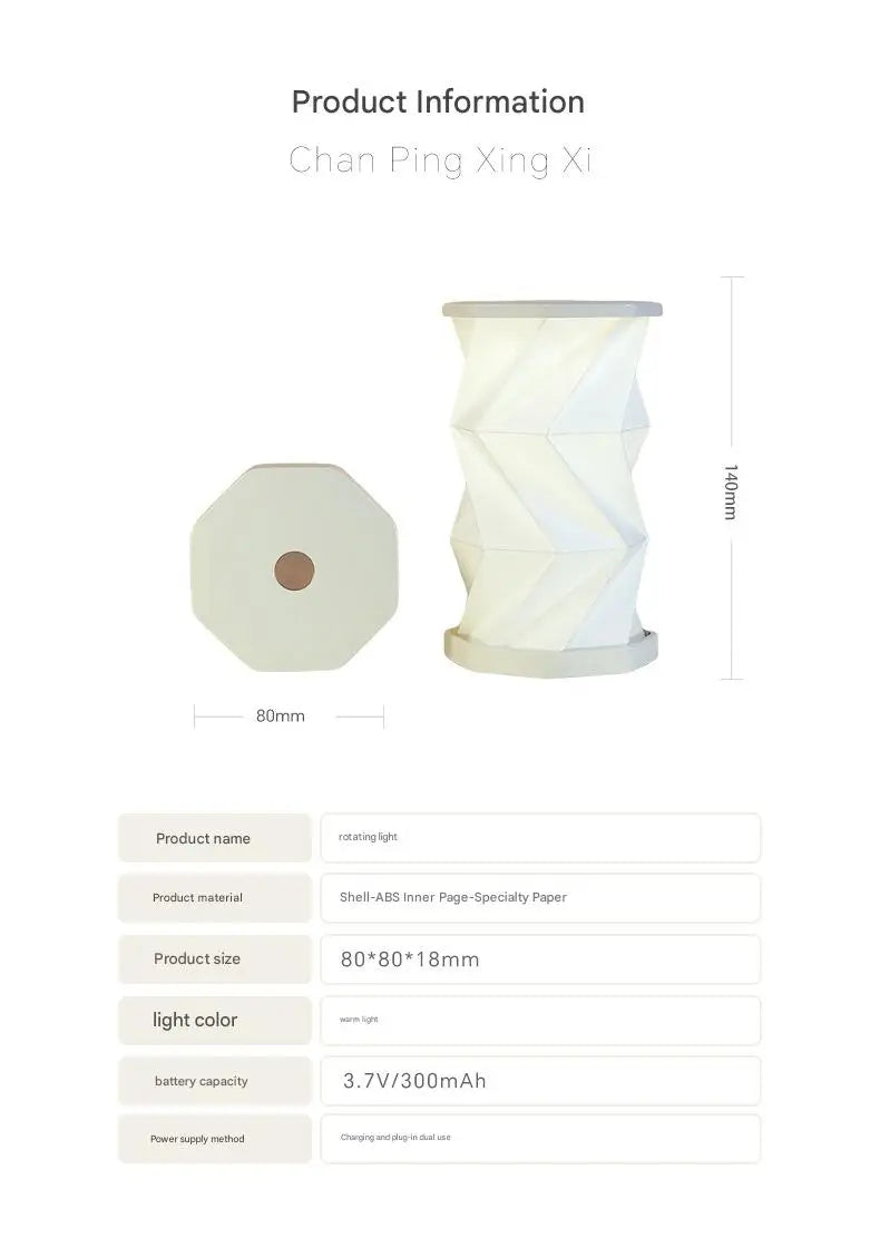 Mini Paper Lantern Night Light USB Charging Portable Foldable Book Lamp Bedroom Bedside Decor nightlight LED Table Light Gifts