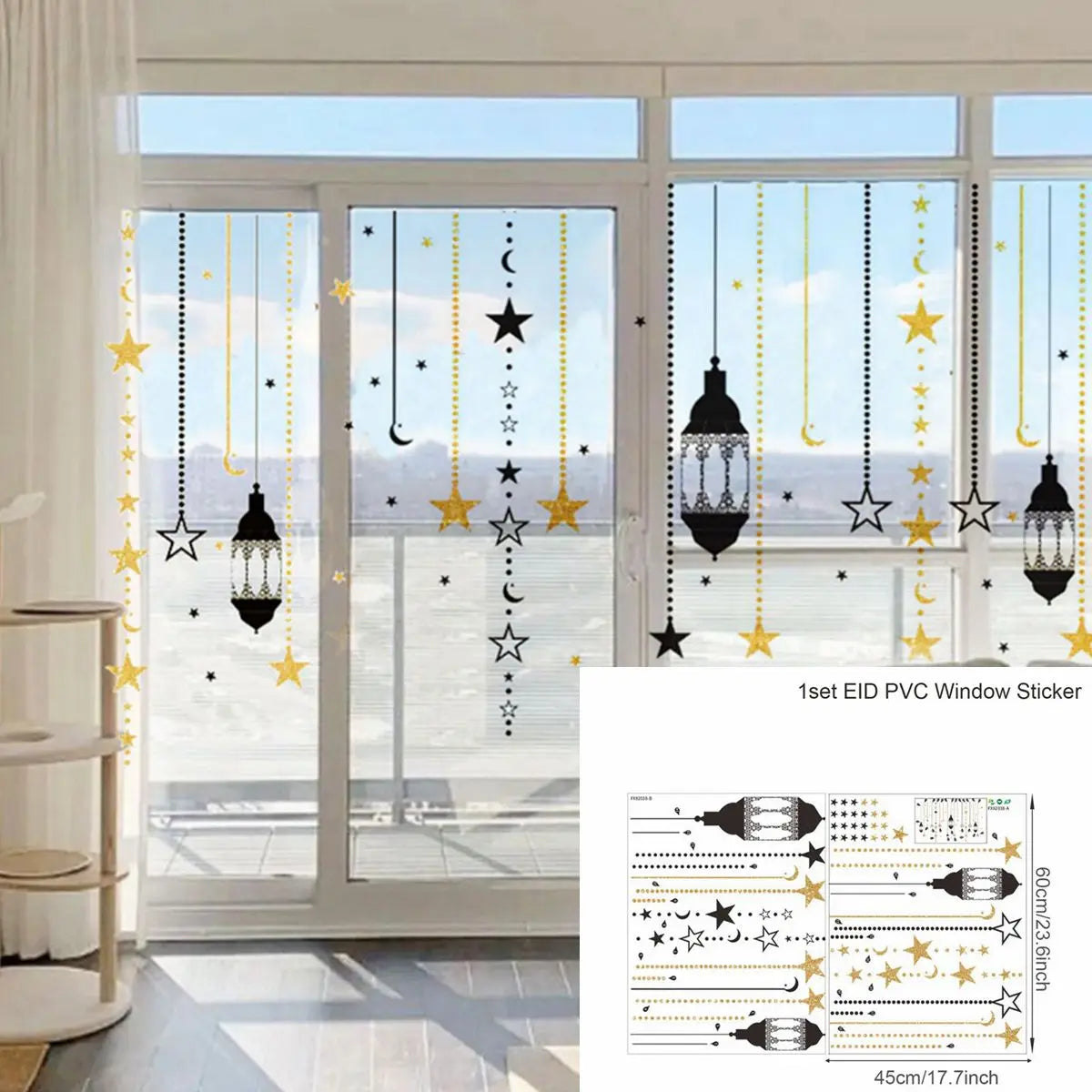 Eid Mubarak Wall Stickers Kareem Ramadan Decoration 2025 For Home Islamic Muslim Party Decor Mubarak Ramadan Window Sticker Gift