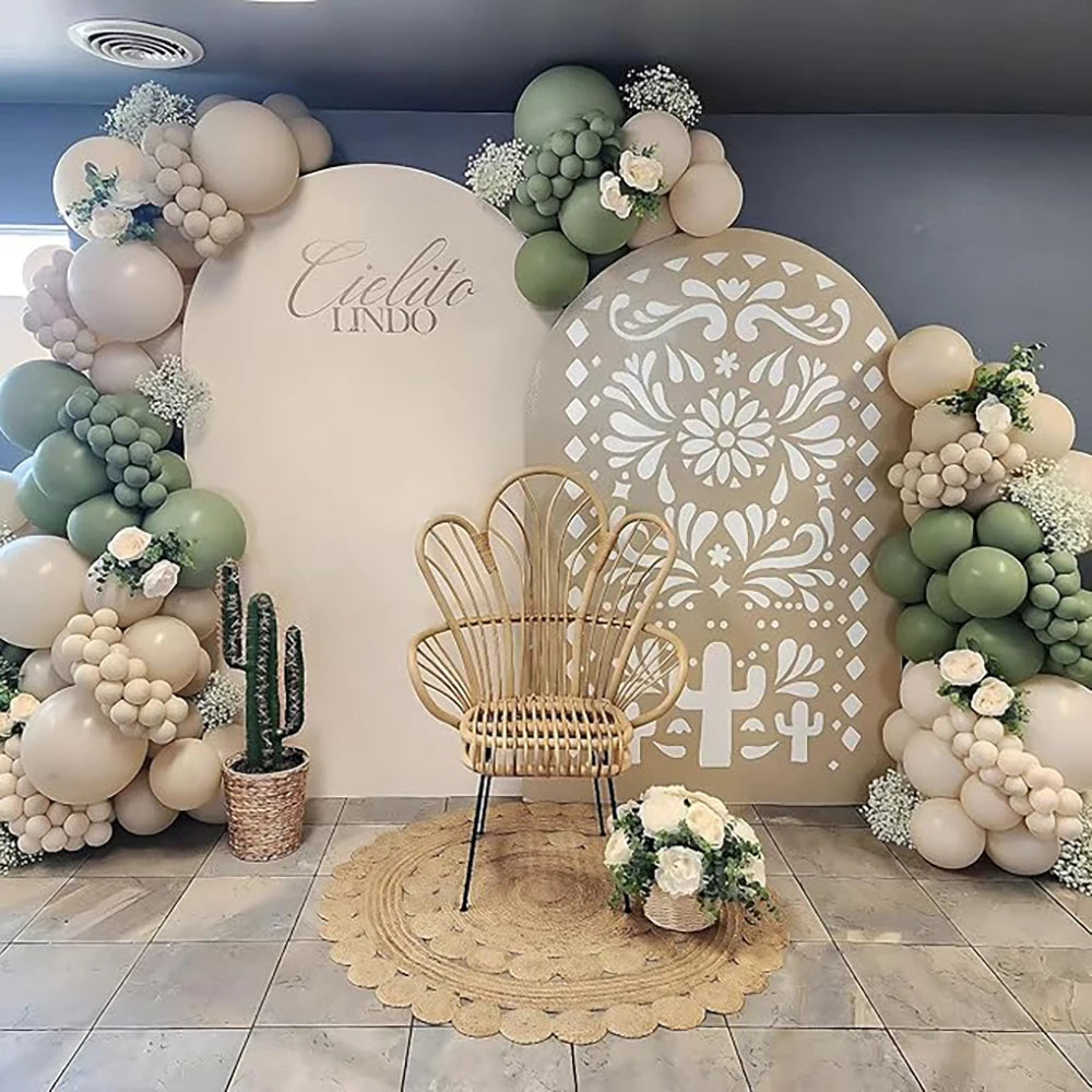 Sage Green Balloons Kit White Sand Metallic Gold Birthday Party Graduation Wedding Anniversary Gender Reveal Decoration Globos