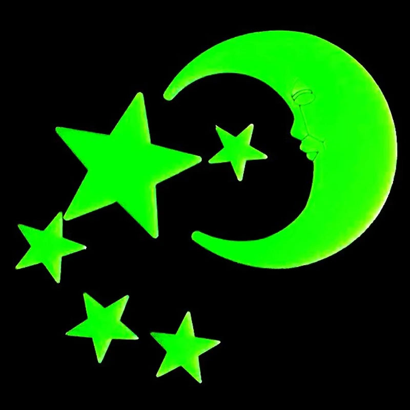 Room Wall Art Decor Bedroom Ceilling Home Decor Glow In Dark Moon Universe 3D Luminous Fluorescent Sticker Stars Dinosaur TMZ