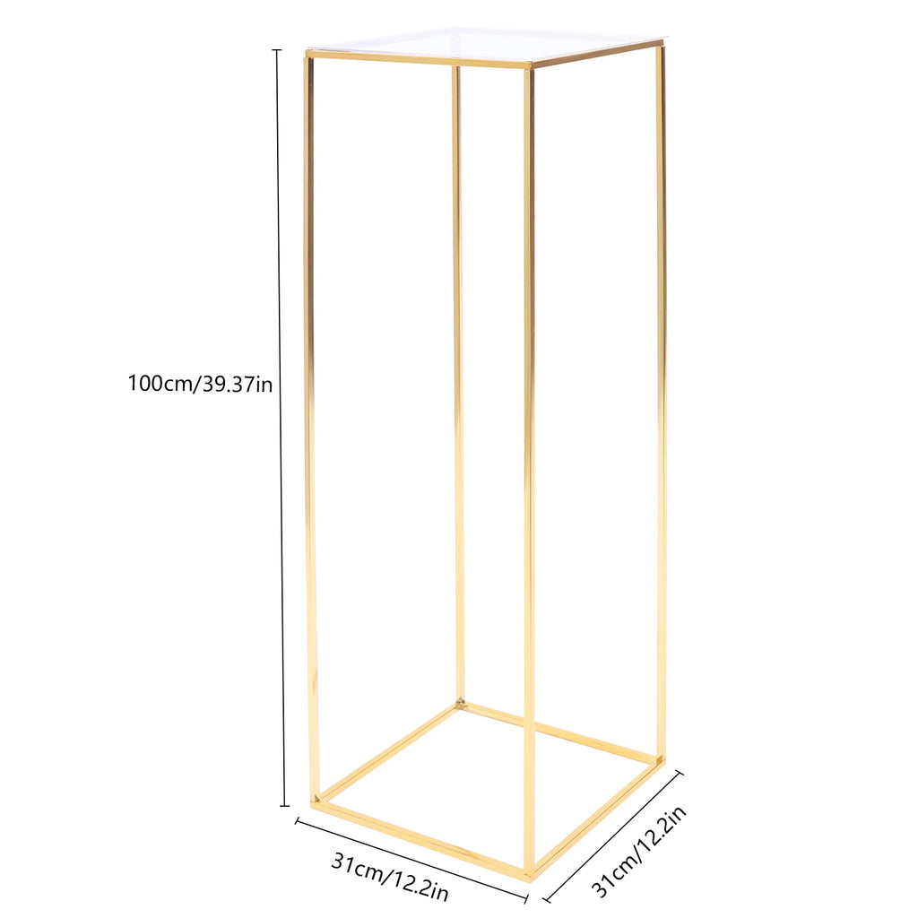 Gold Rectangular Metal Flower Stand 11LBS Load-bearing Wedding Party Flower Display Rack 1PCS  for Indoor Outdoor