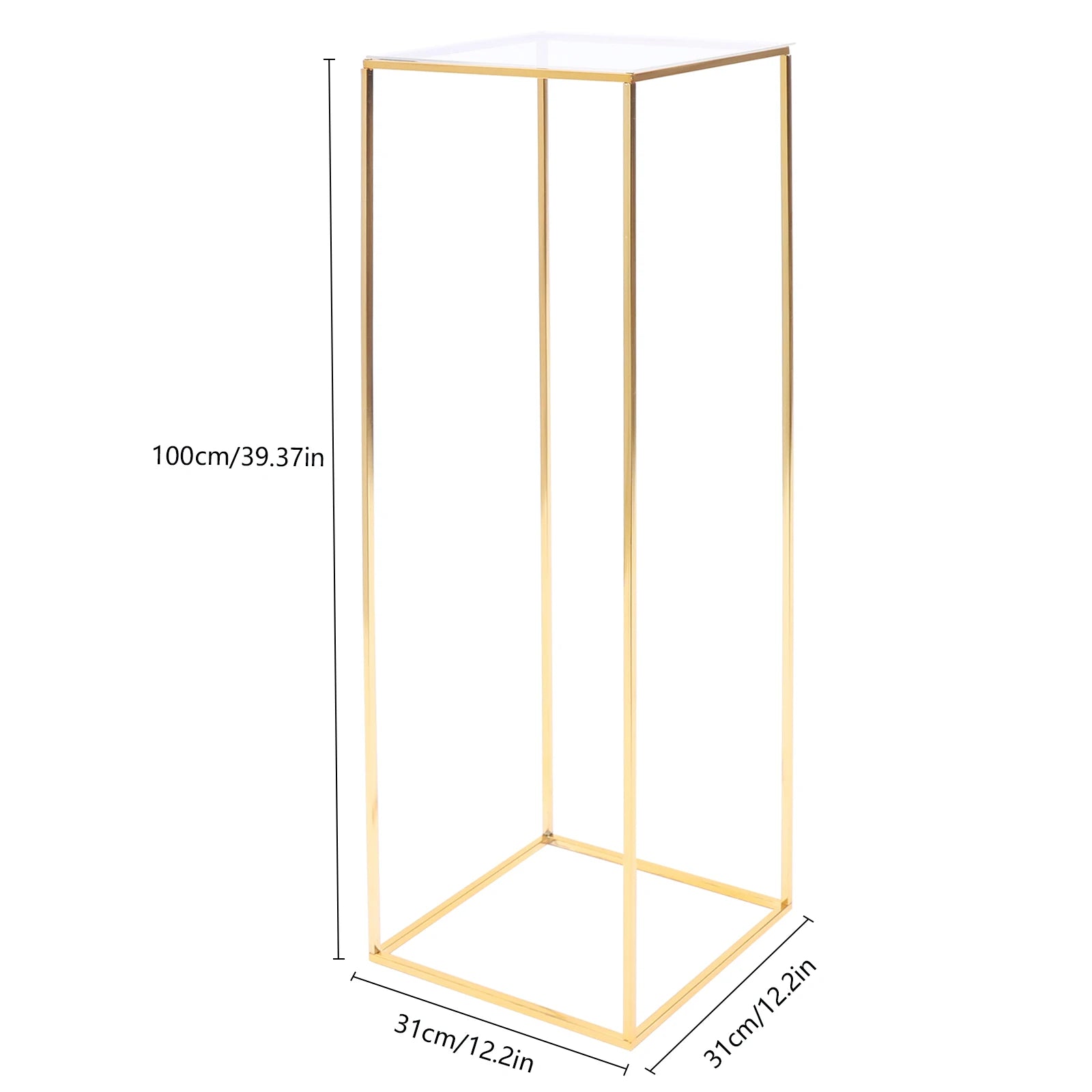 Gold Rectangular Metal Flower Stand 11LBS Load-bearing Wedding Party Flower Display Rack 1PCS  for Indoor Outdoor