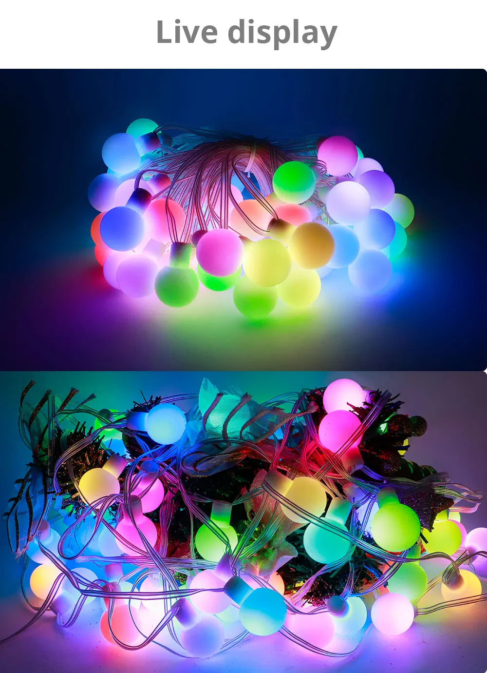 WS2812B Lights Christmas Ball Bubble WS2812 30/60leds/m Addressable led light striping Fairy Lantern lights decorations outdoor