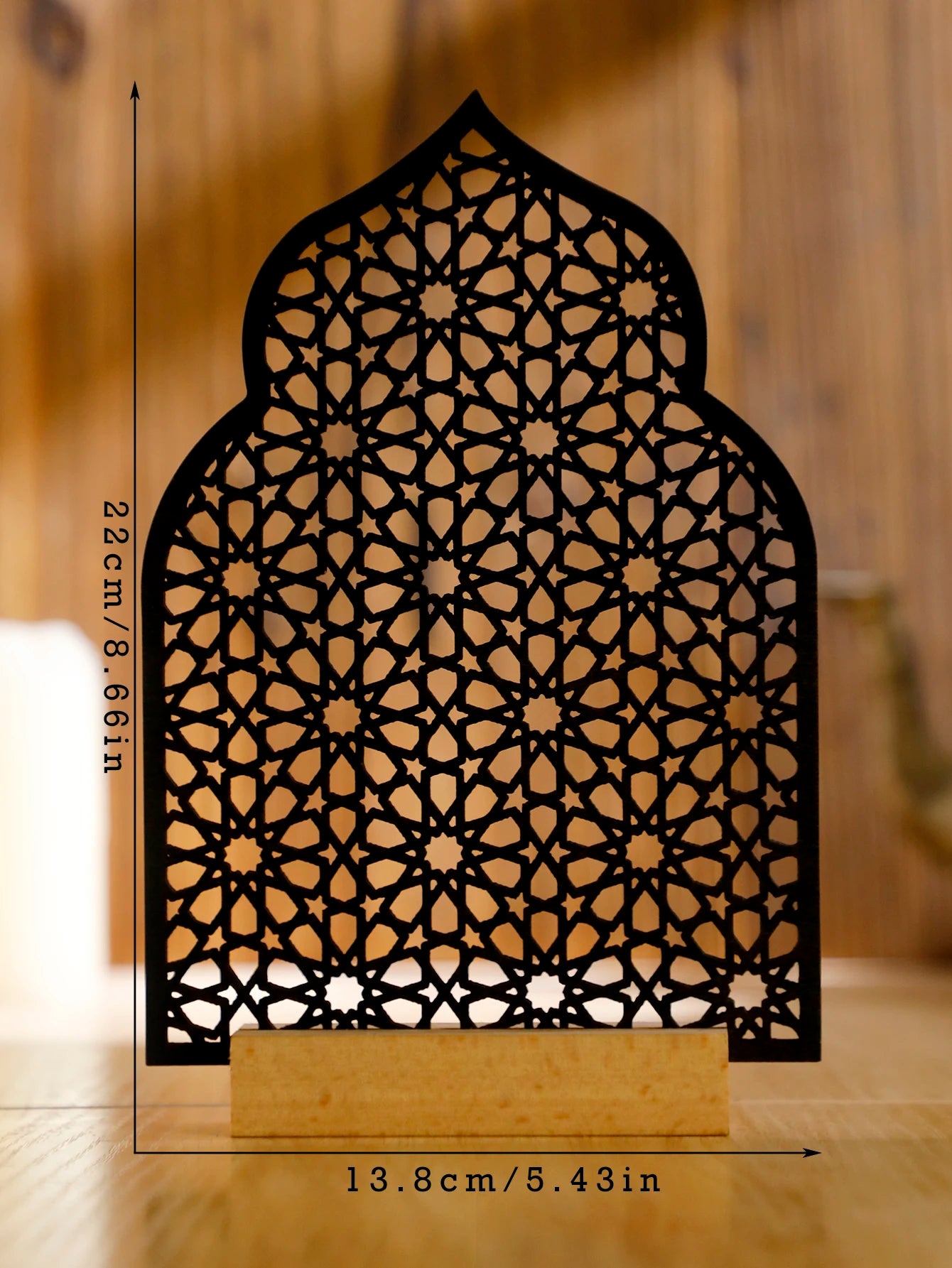 1pc Ramadan Ornaments Hollow Wooden Ornaments Eid Mubarak Happy Ramadan muslim decor Ramadan Kareem Holiday Decorations