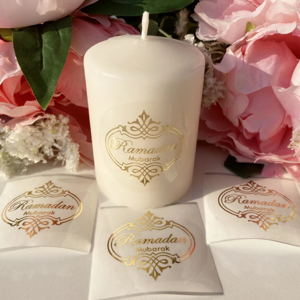 30 Ramadan Mubarak Golden Stickers ( Candle not included)