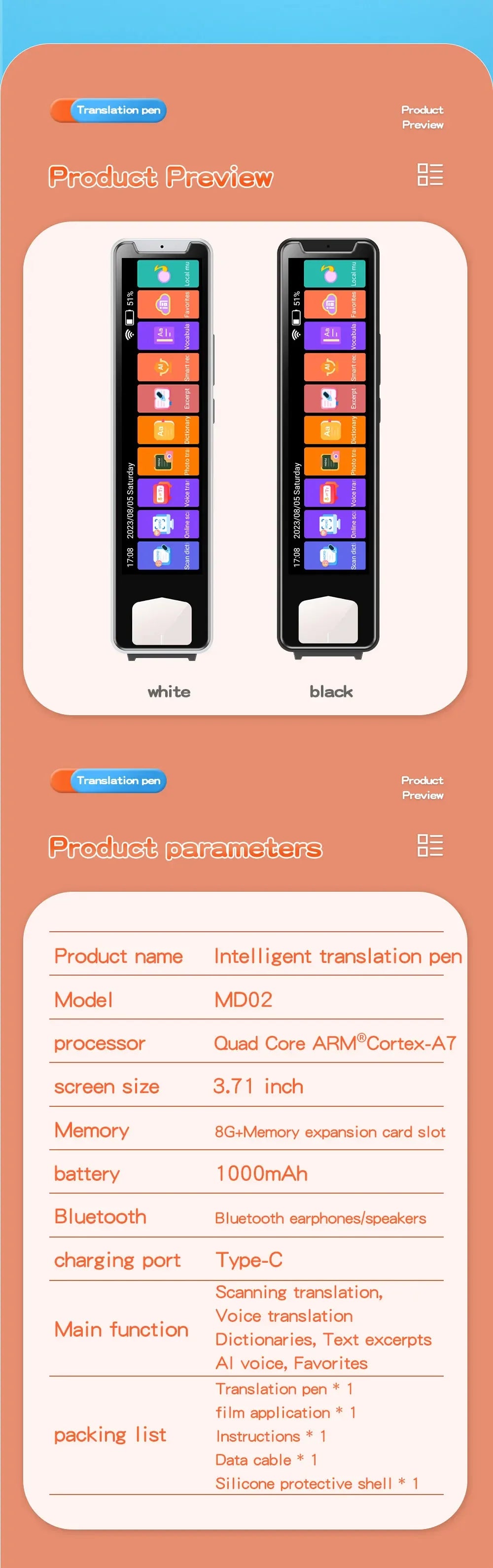 Offline Smart Language Translation Pen Scanner Voice Translator Machine Arabic for Quran 134 Languages Intelligent Translator