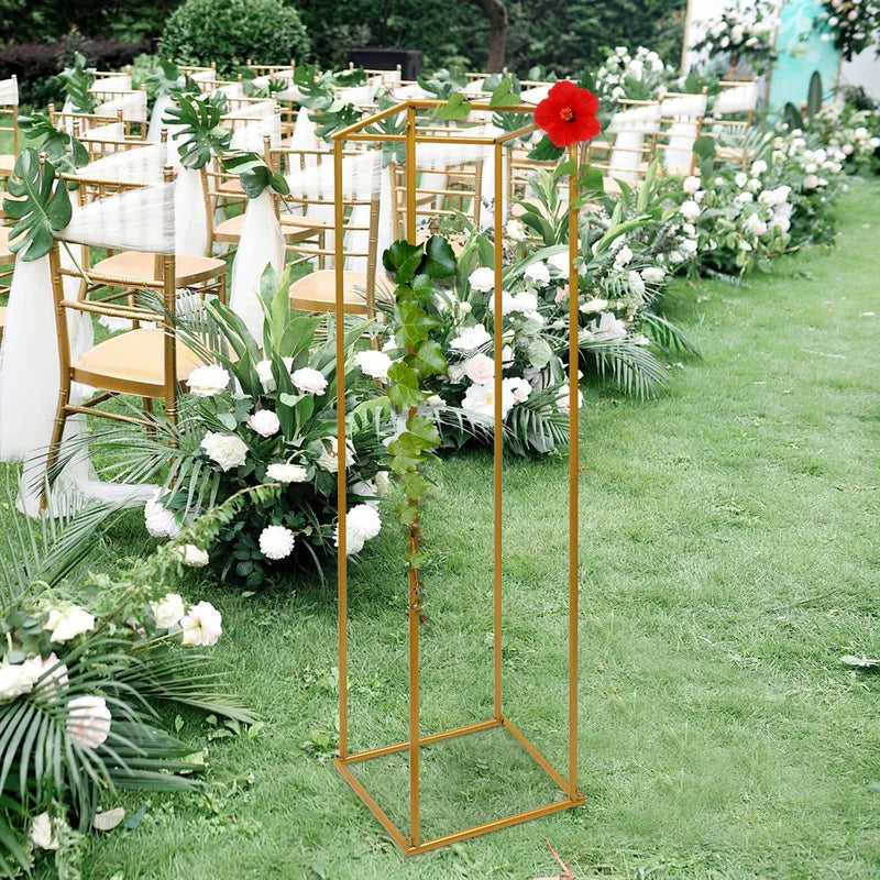 Golden Wedding Decorative Flower Stand Metal Background Landing Flower Balloon Frame Party Event Decoration
