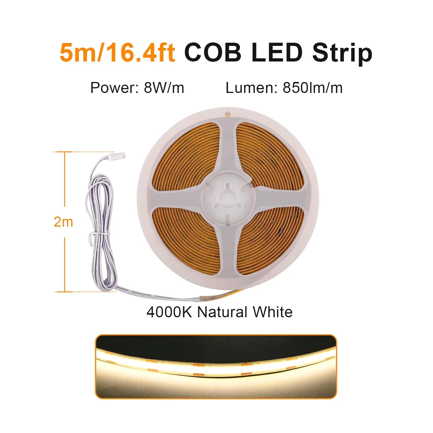 Under Cabinet COB LED Strip Light Collection Display Closet Bookcase Wardrobe Lamp Tape Penetrable Wood Dimmable Touch Sensor