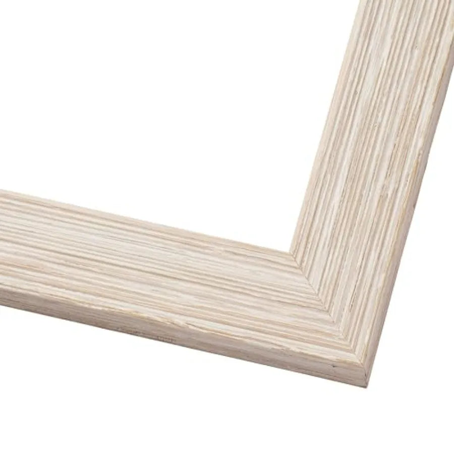 29×41 Frame Barnwood White Solid Wood Picture Frame with Whitewashed Distressed Finish, 1.5 Inches Width, 0.5 Inches Interior Depth