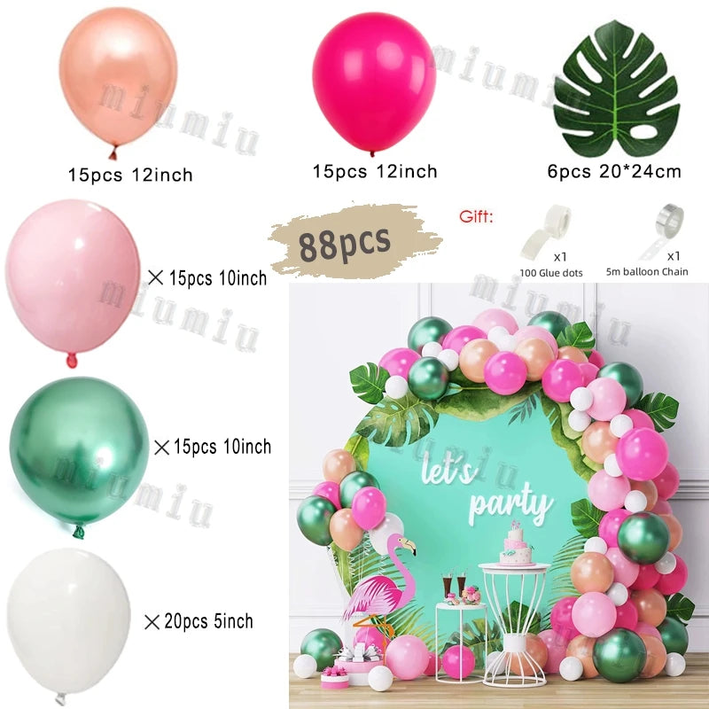 Macaron Pink Balloon Garland Arch Kit Wedding Birthday Party Decor Kids Rose Gold Latex Balloons Baby Shower Decorations Chain