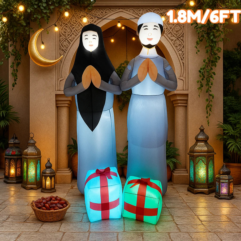 Muslim Islamic Ramadan Inflatable toys LED Decor Airblown Outdoor Yard Garden Eid Mubarak Fasting Celebrate Holiday Ornament