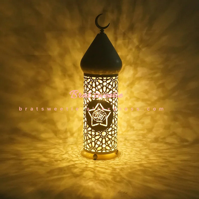 Masjid Lantern Night Light EID Mubarak Decoration for Home Islam Muslim Party Decor Eid Al Adha Ramadan Kareem Mosque LED Lights