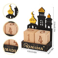 Ramadan Wooden Countdown Calendar Home Table Ornaments Islamic Muslim Party Gift 2026 Eid Mubarak Calendar Blocks Diy Decoration