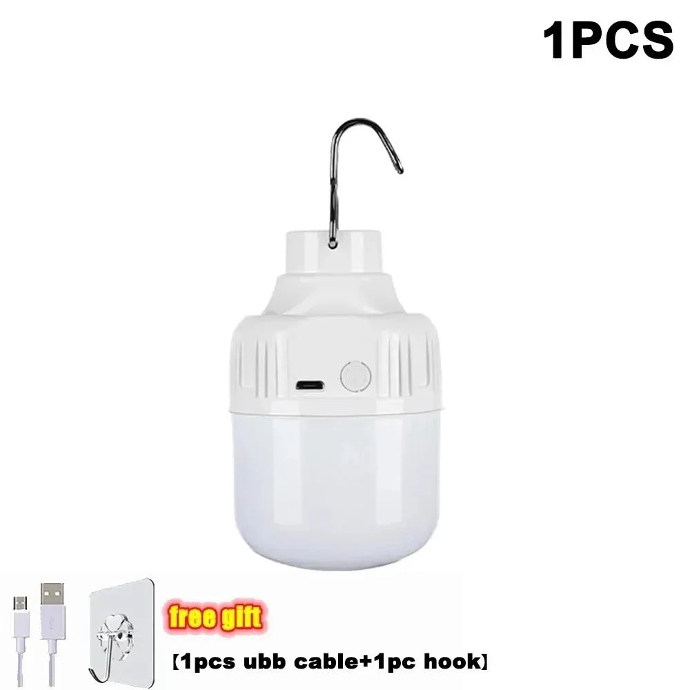 1-10pcs Outdoor USB Rechargeable LED Lamp Bulbs High Brightness Emergency Light Hook Up Camping Portable Lantern Night Lights ﻿