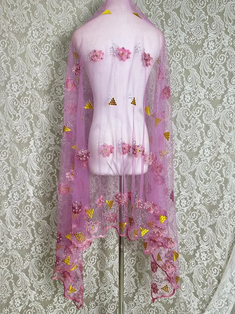 3D Stone New Dubai Scarf For Muslim Women African voile stone big Hijab Islam Hijab Pashmina Turban Headscarf Embroidery Shawls