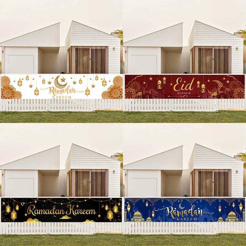 Eid Mubarak Outdoor Banner Flag Ramadan Decoration For Home Islamic Muslim Party Decor EID Gifts Abaya AL Adha Ramadan Kareem