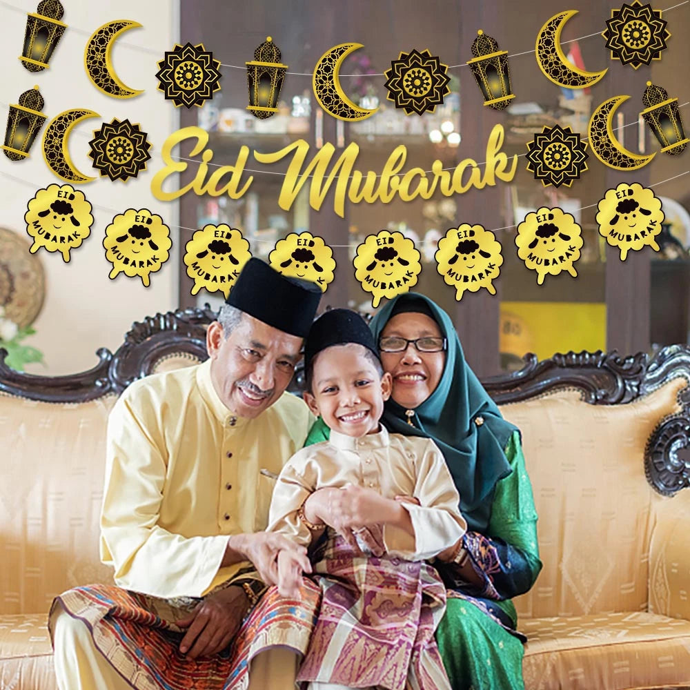 2024 Eid Mubarak Decor Banner Ramadan Mubarak Banner Kareem Ramadan Decoration for Home Islamic Muslim Party Decor Eid Al Adha