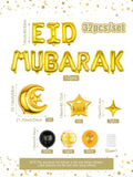 32pcs Eid al-Fitr Moon and Star Set,Ramadan Mubarak Ramadan,Family Eid,Ramadan Festival Themed Party,Eid Celebrations