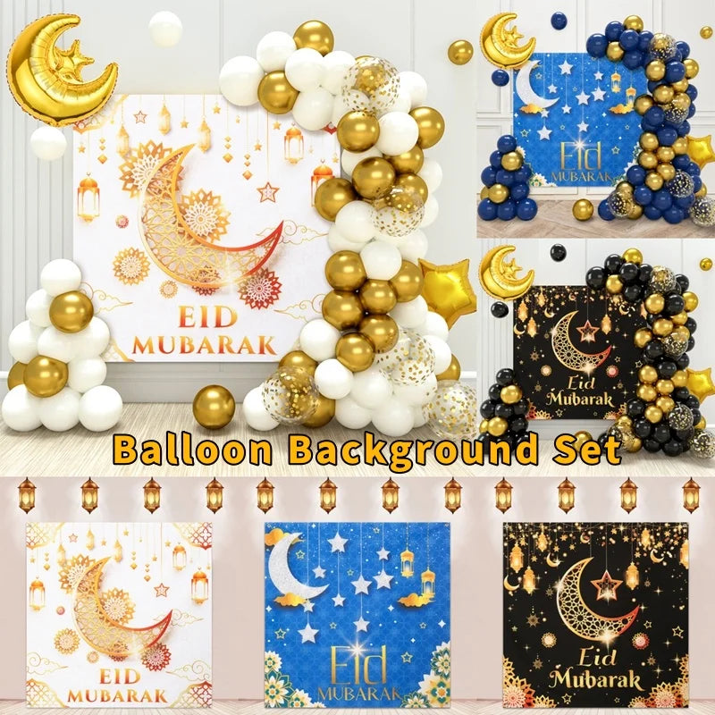 Ramadan Party Balloon Suit Eid Al-Fitr Party Decoration Backdrop Islamic Muslims Background Islamic Muslim Ornament