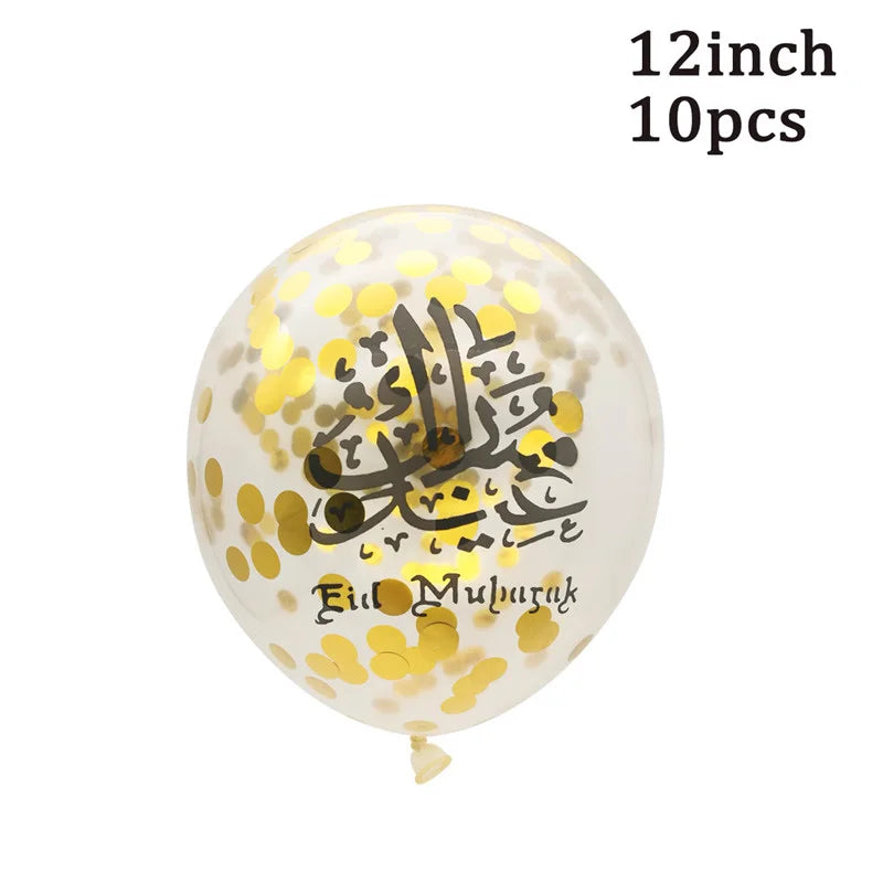 10Pcs Eid Umrah Mubarak Latex Balloon Ramadan Kareem Festival Muslim Islamic Ramadan Party Eid Al-Firt Home Decoration Supplies