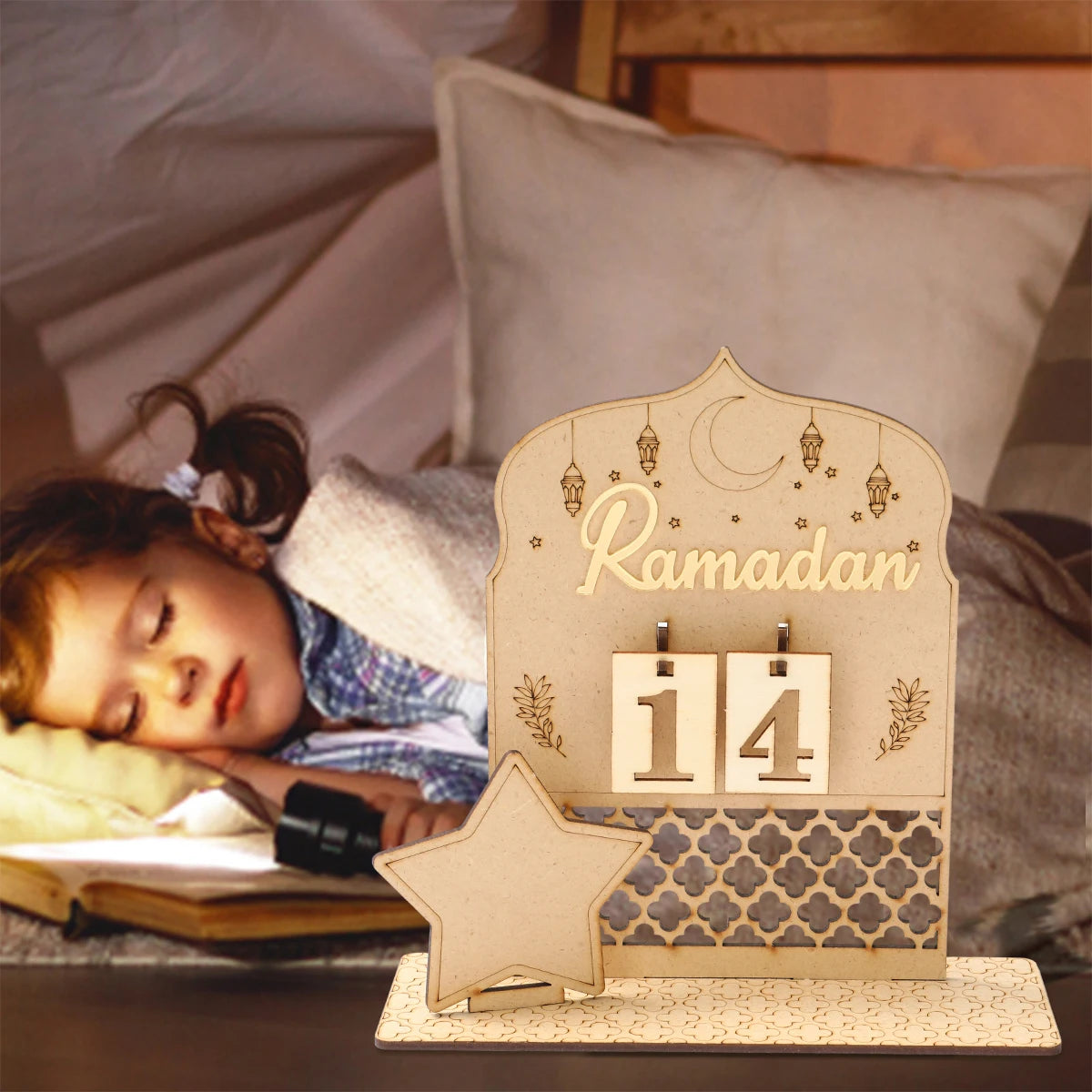 Ramadan Kareem Countdown Calendar Ornament Eid Mubarak Decoration 2025 For Home Muslim Islamic Festival Eid Al-Fitr Party Favors