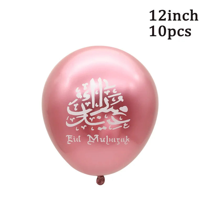 10Pcs Eid Umrah Mubarak Latex Balloon Ramadan Kareem Festival Muslim Islamic Ramadan Party Eid Al-Firt Home Decoration Supplies