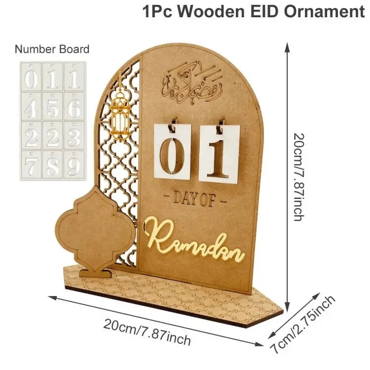 Ramadan Countdown Calendar Eid Mubarak Ornament Ramadan Decoration For Home 2025 Eid Aid Al-Adha Islam Muslim Party Supplies