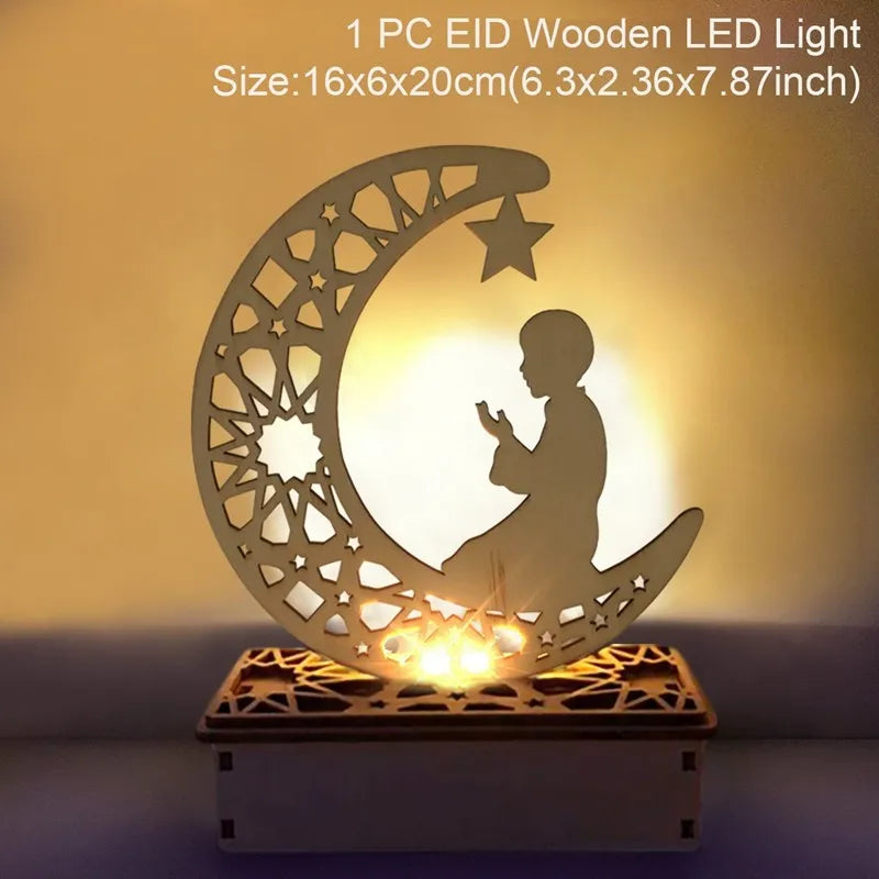 EID Mubarak Wooden Pendant Ramadan Decoration For Home Islamic Muslim Party Decor EID Gifts Abaya AL Adha Kareem