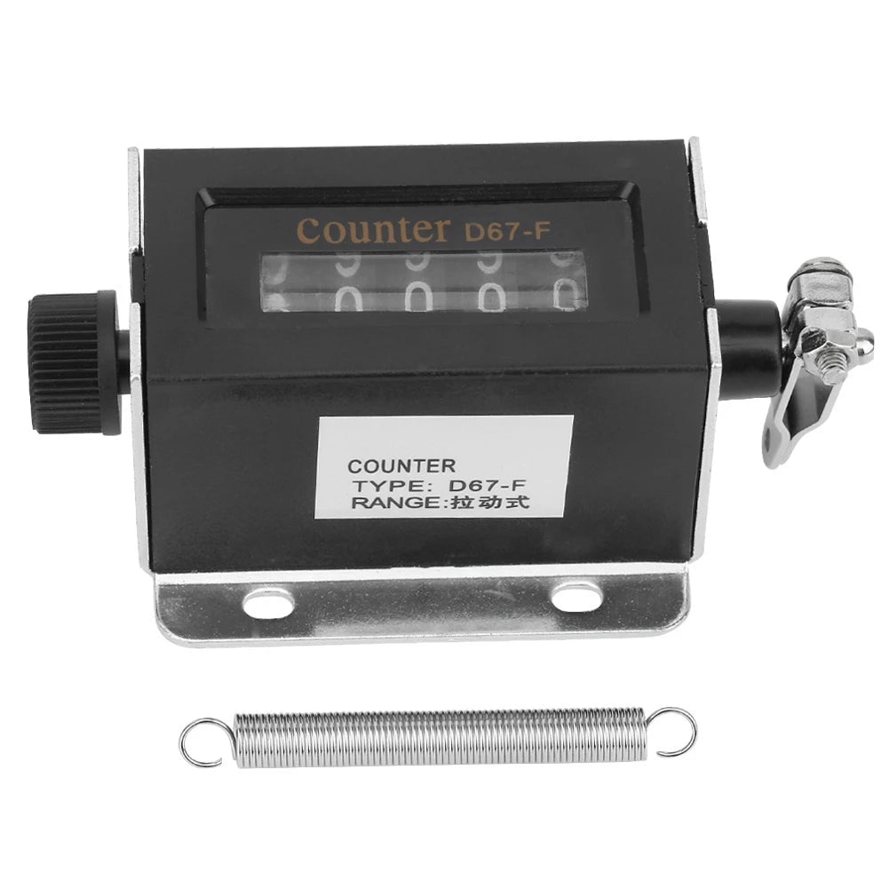D67F 5 Digit Mechanical Resettable Manual Hand Pull Stroke Tally Counter, Mechanical Click Counter, Battery Included