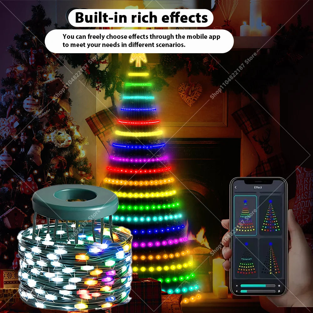 New Christmas Tree 400LED Lights App-Controlled DIY Pattern Display for Home Christmas Tree Decorations Lights