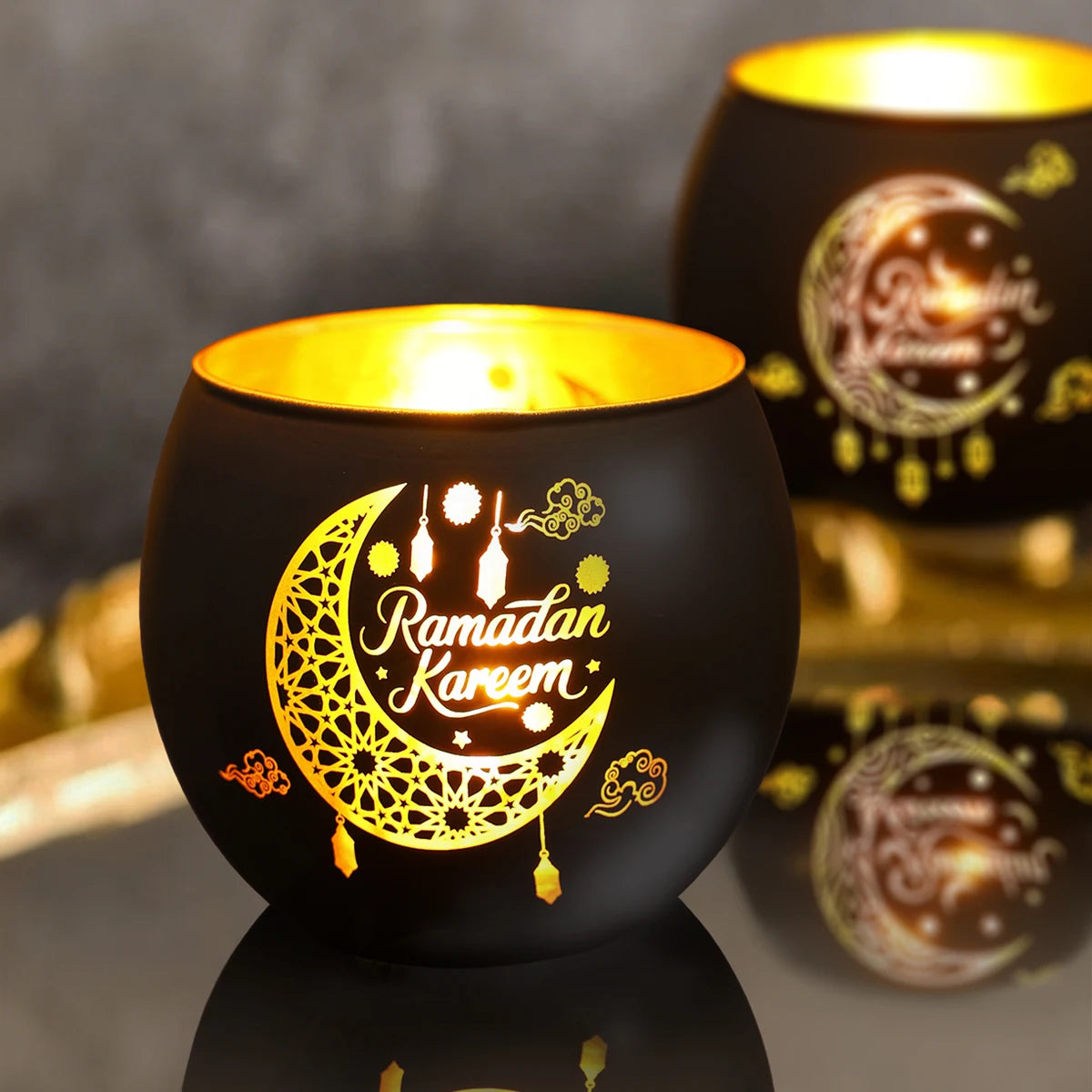 Ramadan Kareem Candle Holders Ramadan Decorations for Home 2026 Eid Al-Fitr Gifts Islamic Muslim Eid Al Adha Party Supplies