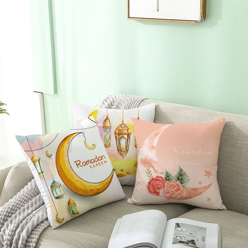 EID Mubarak Decor Cushion Cover Aid Ramadan Decorations 2024 Islamic Muslim Decor Ramadan Kareem EID Al Adha Ramada Pillowcase
