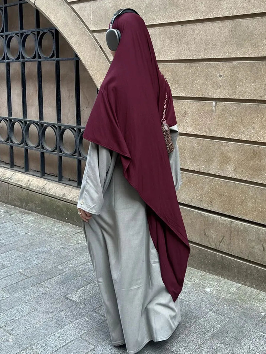 Middle East Muslim Women Arabic Dubai Abaya Ramadan Soft jersey Hijab scarf turban Femme musulman african Islam khimar Headscarf