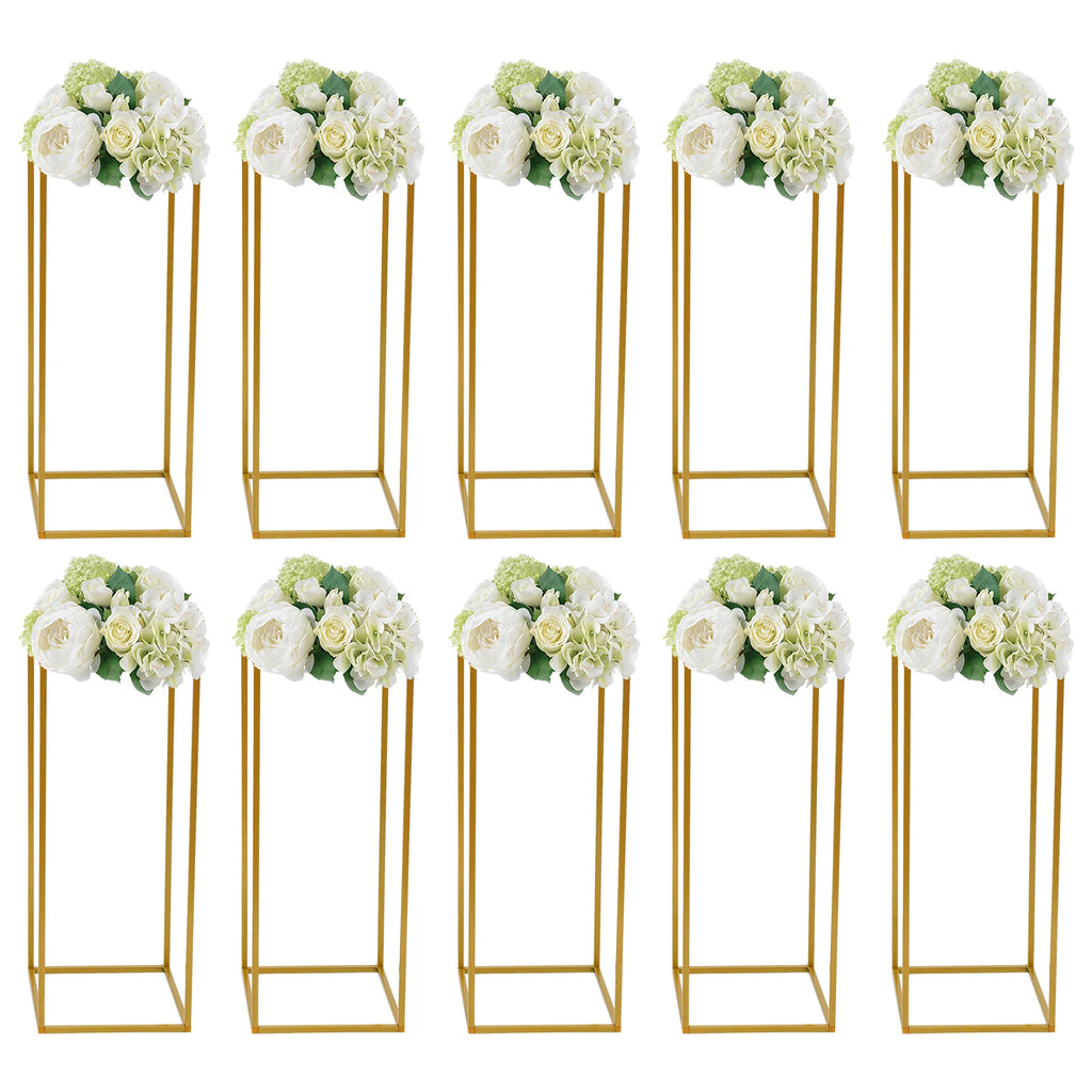 10PCs 23.62inch Tall Metal Flower Stand Geometric Flower Vase Stand for Wedding Table Centerpieces,Party, Events, Home Deco