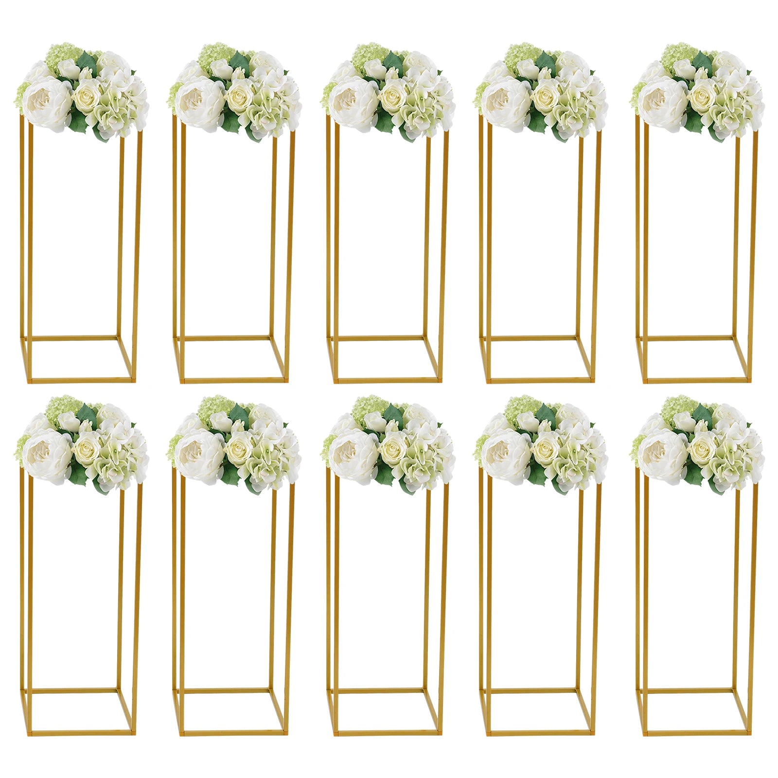 10PCs 23.62inch Tall Metal Flower Stand Geometric Flower Vase Stand for Wedding Table Centerpieces,Party, Events, Home Deco
