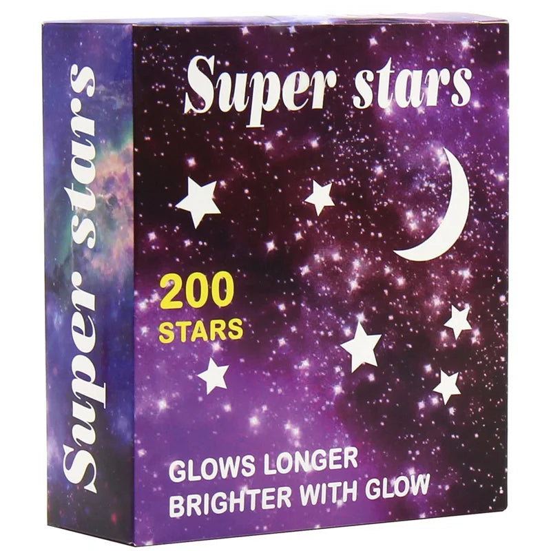 201 Pcs Glow in The Dark Stars and Moon Wall Stickers Night Luminous 3D Fluorescent Adhesive Decorations for Bedroom  Ceiling