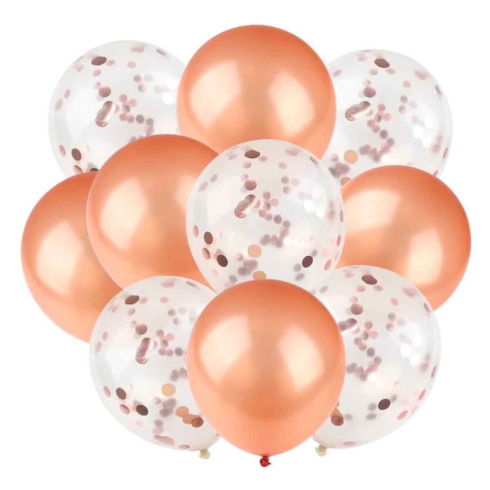 Heart Star Balloon Metallic Balloons 14pcs Gold Red Blue Pink Confetti Baloon Set For Happy Birthday Baby Shower Wedding Globos