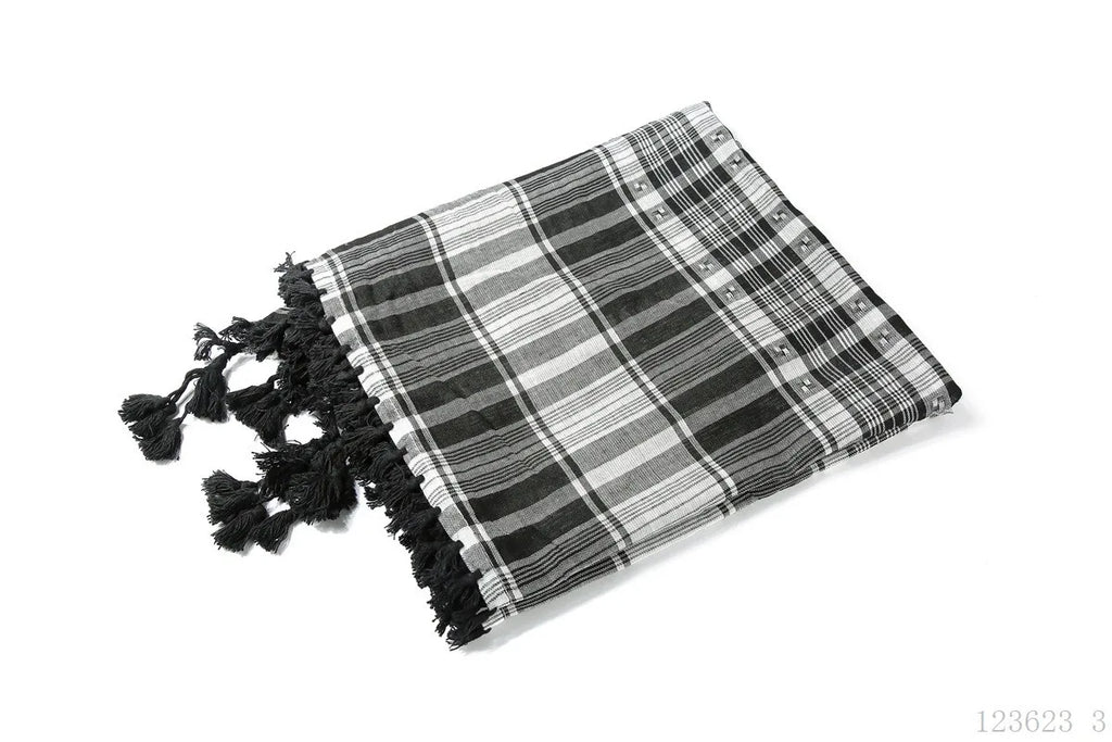 Men Muslim Head Scarf Saudi Arab Dubai Traditional Islamic Clothing Male Headscarf Hijab Plaid Turban Shemagh Gutra Prayer Wear