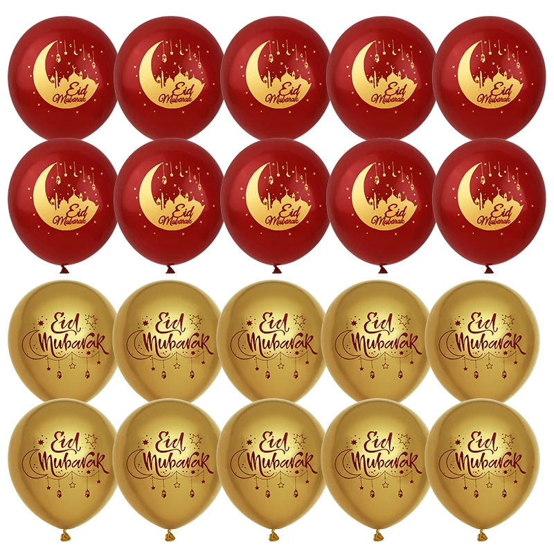 15/20Pcs Black Gold Umrah Mubarak Latex Confetti Balloon Ramadan Kareem Decor Eid Mubarak Islamic Muslim Festival Party Supplies