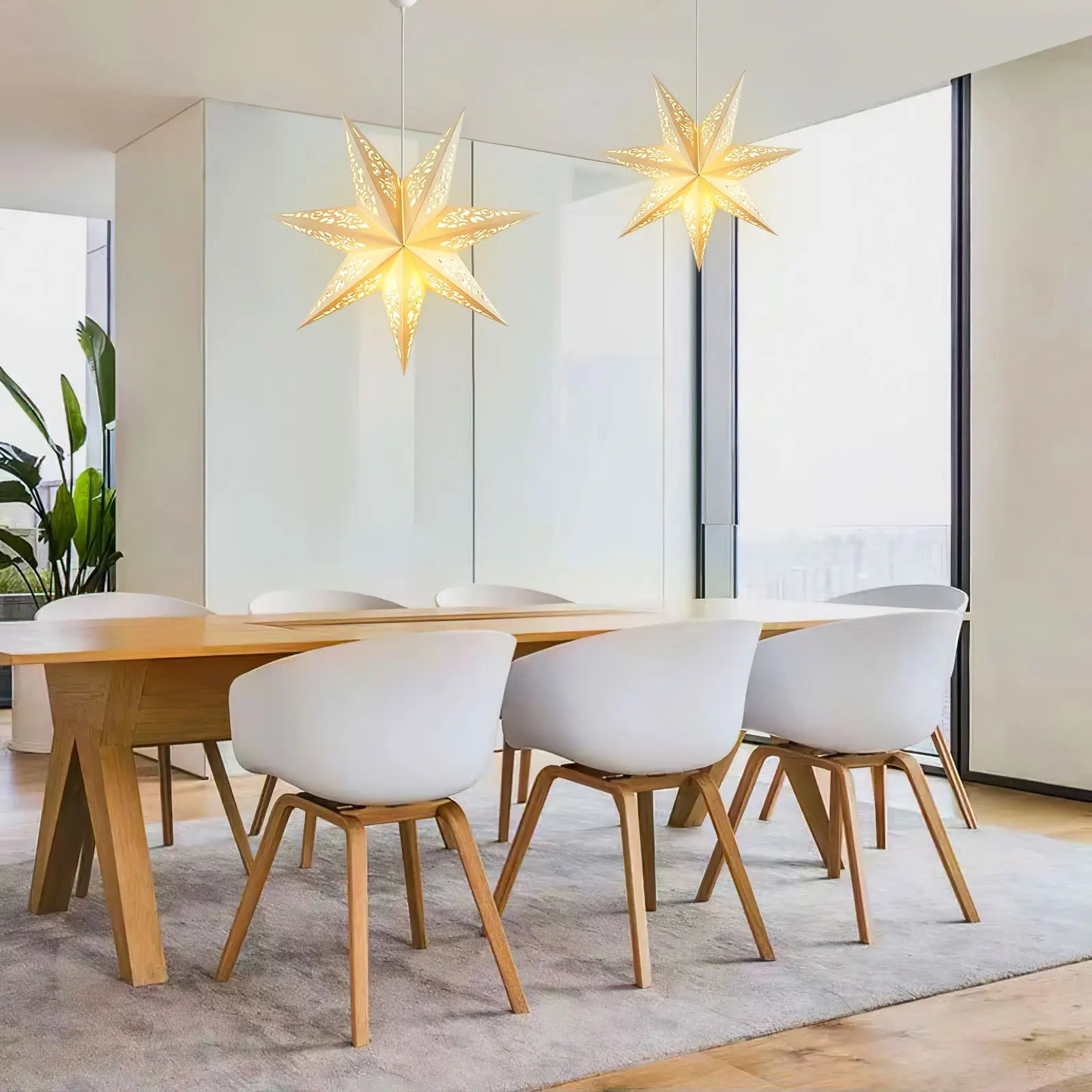 Hollow Out Star Decorative Home Islam Muslim Light Paper Lantern Stars Lampshade Decor Garden Pendant Wedding Party White