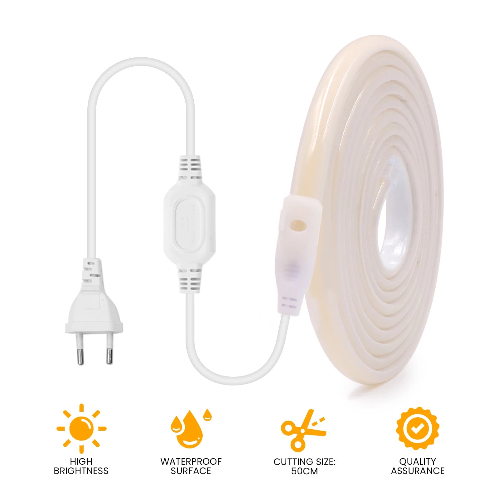 220V COB Neon LED Strip Light 288LEDs/m High Density COB Linear Lighting Tape Flexible Waterproof Outdoor Lamp Warm Cool White