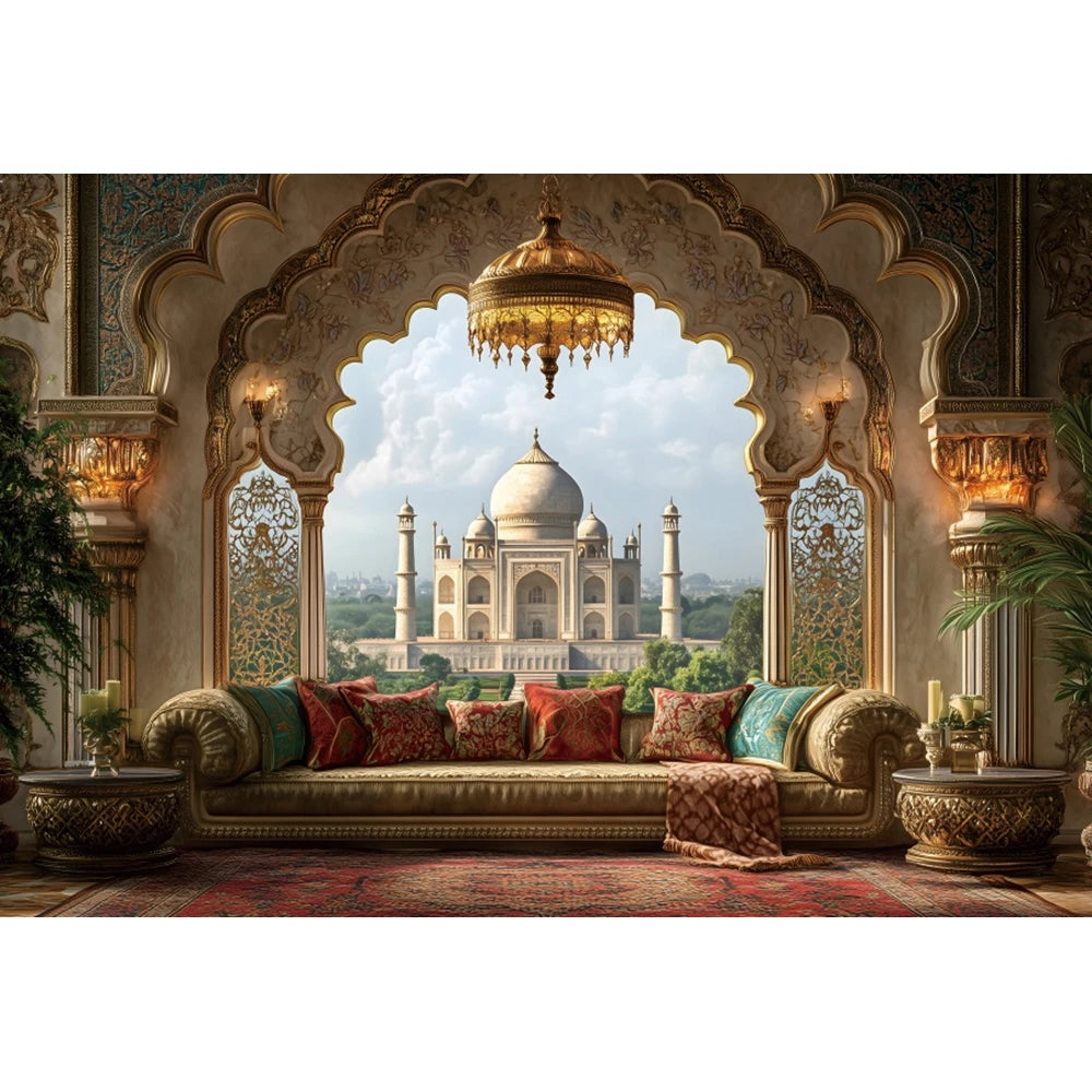 Islamic Mosque Background Ramadan Aladdin Eid Mubarak 2026 Muslim Kareem Al Fitr Festival Party Indoor Decoration Photo Backdrop