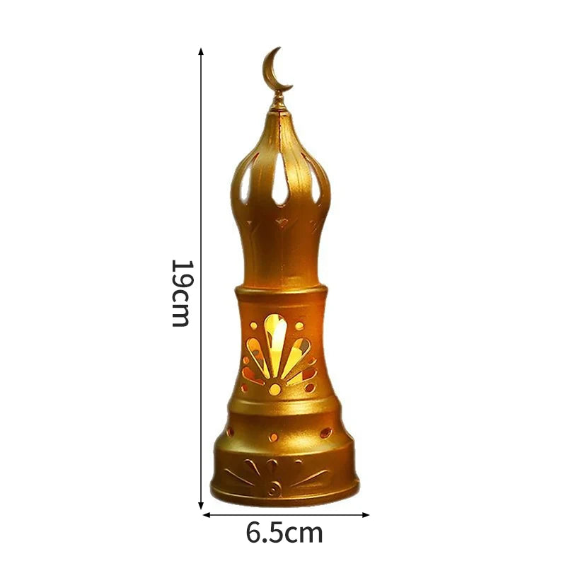 Ramadan Candlestick Islamic Prayer Candle Stick Mubarak Eid Mubarak Lamp Eid Al-Fitr Muslim Party Table Decor Lantern Light