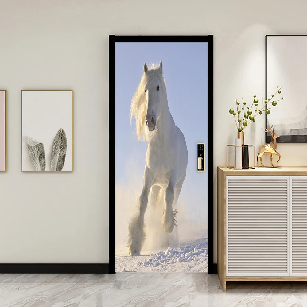 Medieval Stone Hutongs DIY Door Wall Sticker Home Decor Living Room Children Room Bedroom Art Mural Self-adhesive PVC Wallpaper