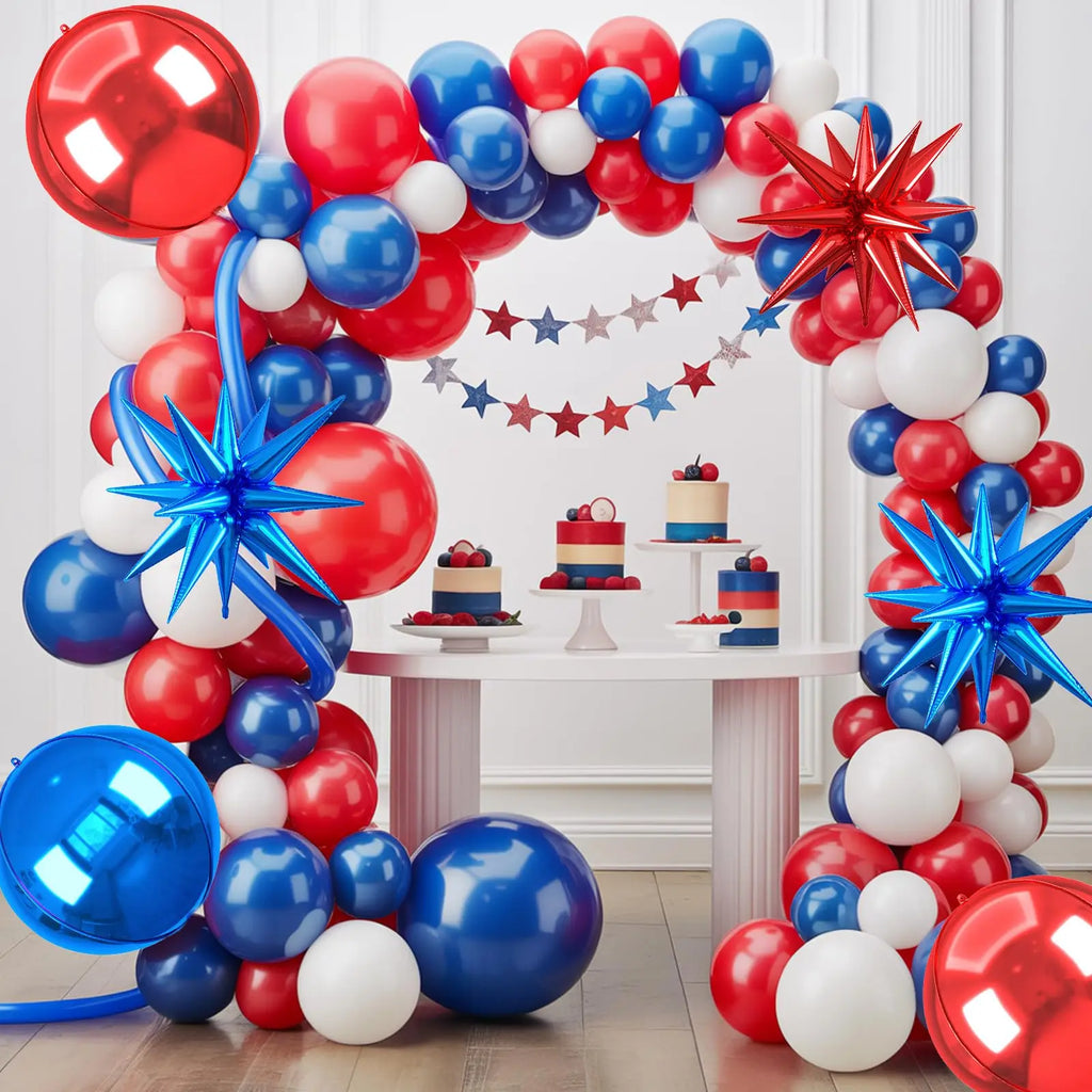 6pcs 22 inch 4D Big Round Exploding Star Foil Balloons Anniversary Birthday Wedding Theme Party Decoration Balloons
