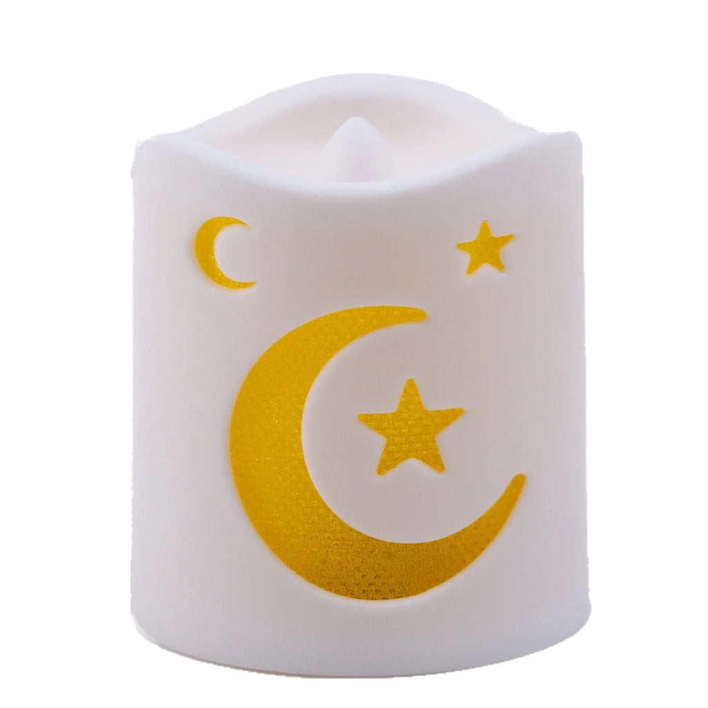 4PCS Ramadan Decoration LED Moon Star Castle Candle Lantern Lights EID Mubarak Decorations for Home 2026 Muslim Party Supplies